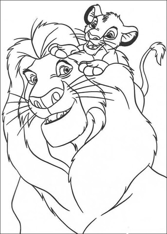 Simba And Mufasa Coloring Page